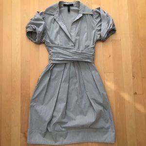 BCBGMAXAZRIA Poplin Dress w/pockets - B&W stripes